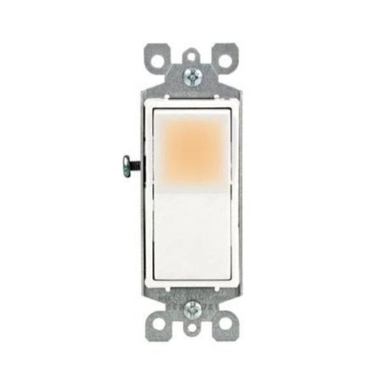 Leviton Decora Residential Grade 15 Amp Rocker Single Pole Switch, White