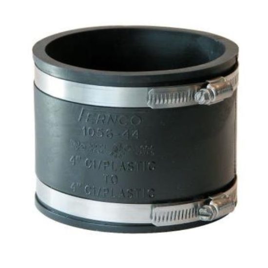 Fernco 4 In. x 4 In. Plastic to Plastic PVC Coupling