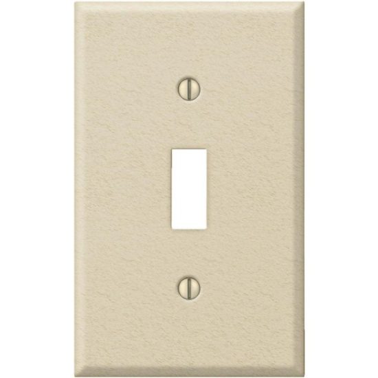 Amerelle PRO 1-Gang Stamped Steel Toggle Switch Wall Plate, Ivory Wrinkle
