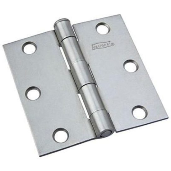 National 3 In. Square Plain Steel Broad Door Hinge