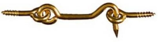 National Solid Brass 3 In. Hook & Eye Bolt