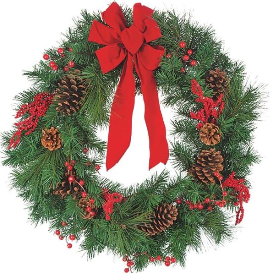 Gerson 30 In. Pine Artificial Wreath with Bow