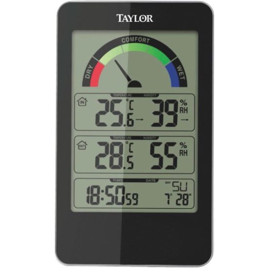 Taylor Fahrenheit & Celsius Digital 14 to 122 F, -10 to 50 C Hygrometer & Thermometer