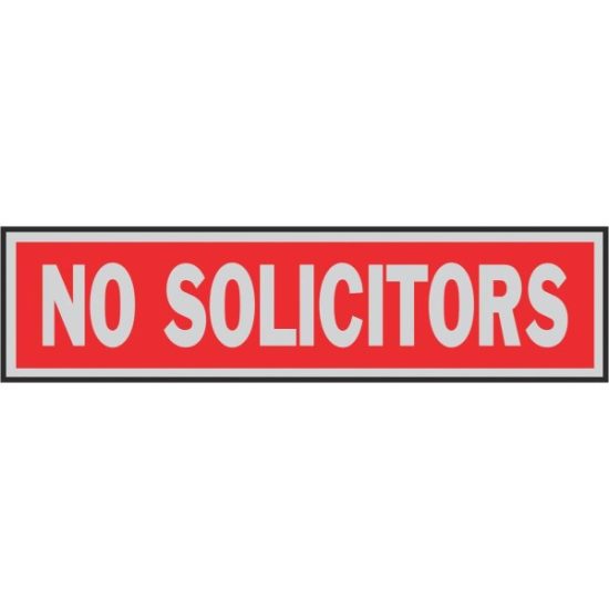 Hy-Ko Brushed Aluminum Sign, No Solicitors