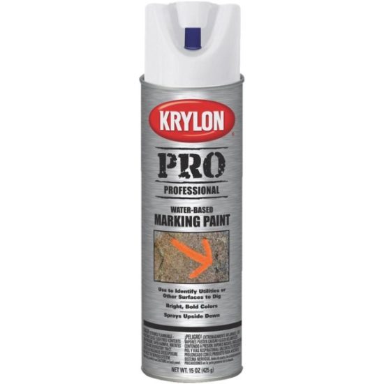 Krylon Mark-It 731608 Industrial WB APWA Brilliant White Inverted Marking Paint