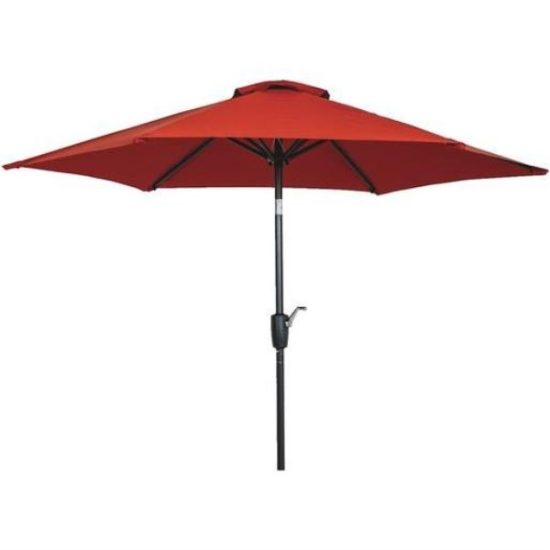 Outdoor Expressions 7.5 Ft. Aluminum Tilt/Crank Crimson Red Patio Umbrella