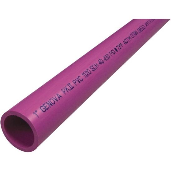Charlotte Pipe 1 In. x 20 Ft. Purple PVC Pressure Pipe for Reclaimed Water Usage