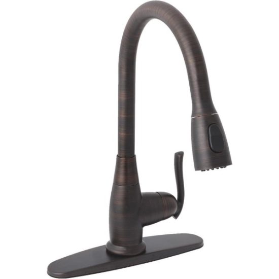 Home Impressions Single Handle Lever Pull Down Kitchen Faucet, Oil Rubbed Bronze