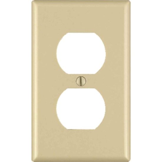 Leviton 1-Gang Smooth Plastic Outlet Wall Plate, Ivory (10-Pack)