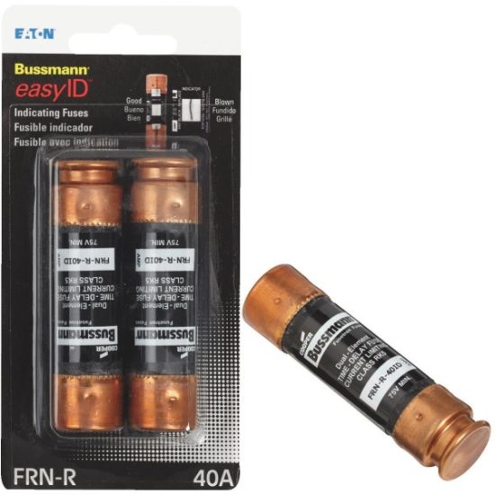Bussmann 40A FRN-R Cartridge Heavy-Duty Time Delay Cartridge Fuse (2-Pack)