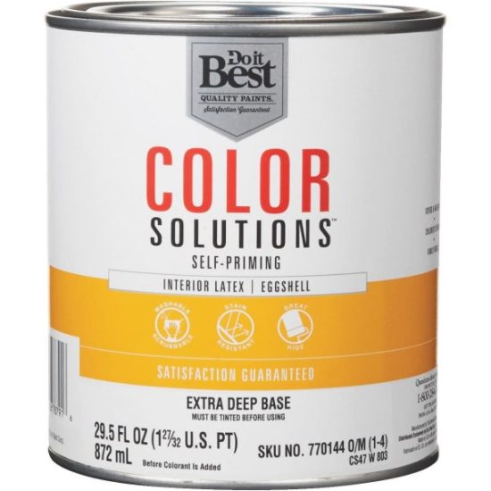 Do it Best Color Solutions Latex Self-Priming Eggshell Interior Wall Paint, Extra Deep Base, 1 Qt.