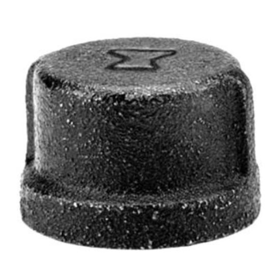 Anvil 1 In. Malleable Black Iron Cap