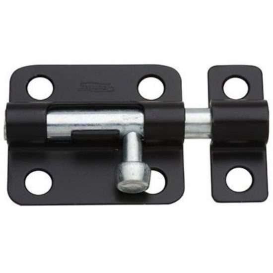 National 2-1/2 In. Black Steel Door Barrel Bolt