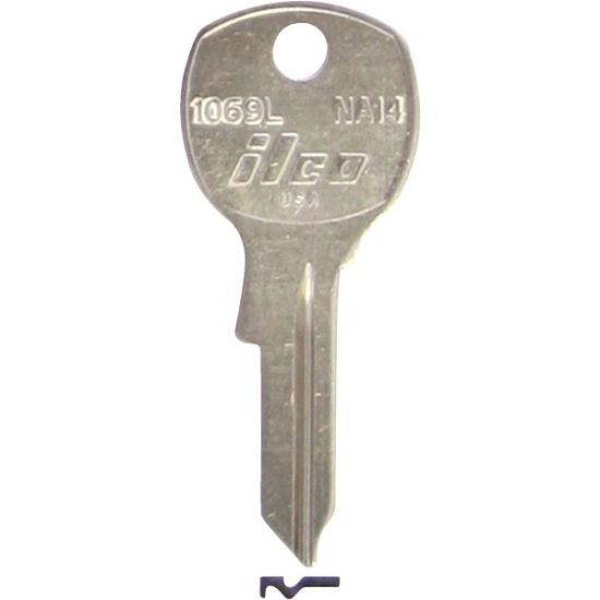ILCO National Nickel Plated File Cabinet Key, NA14/1069L (10-Pack)