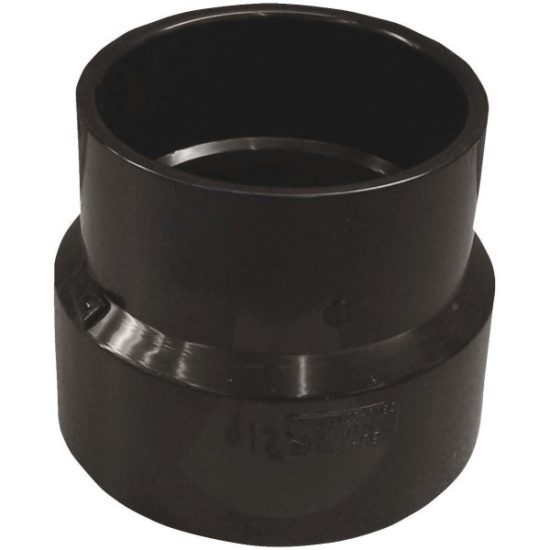 Charlotte Pipe 4 In. x 3 In. Sewer Hub x Sch 40 Hub Sewer Pipe Adapter ABS Coupling