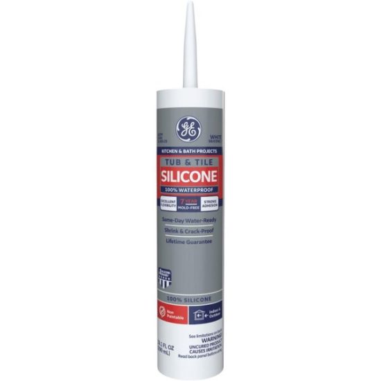 GE Tub & Tile Silicone 1 Sealant, White, 10.1 Oz.