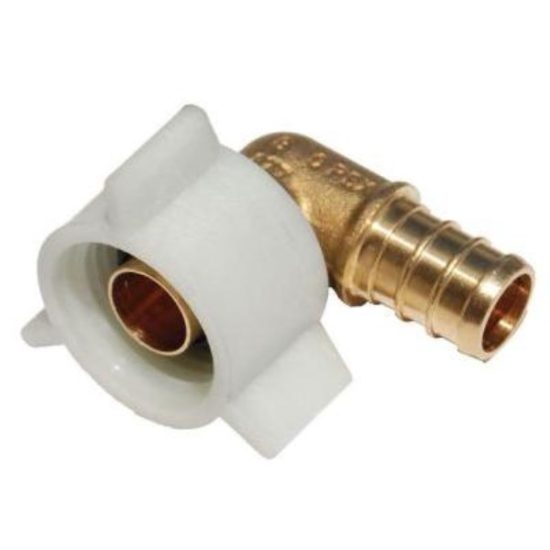 SharkBite 1/2 In. Barb x 1/2 In. FPT 90 Deg. Brass Swivel PEX Elbow (1/4 Bend)