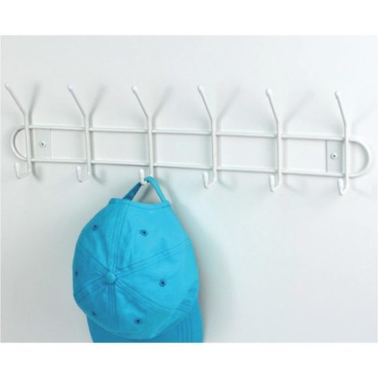 Spectrum White 6 Hook Rail