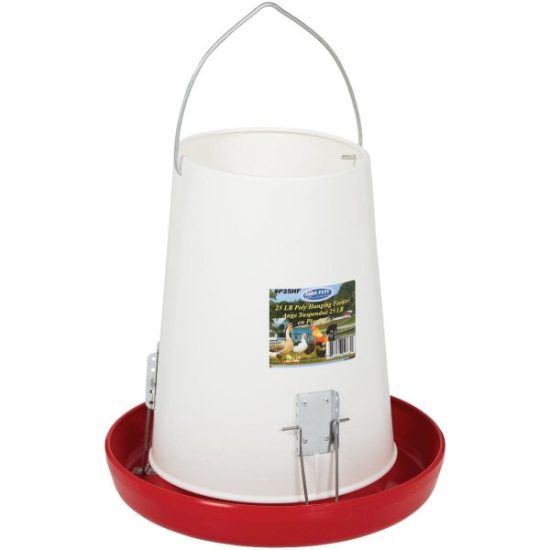 Farm-Tuff 25 Lb. Capacity Hanging Plastic Poultry Feeder