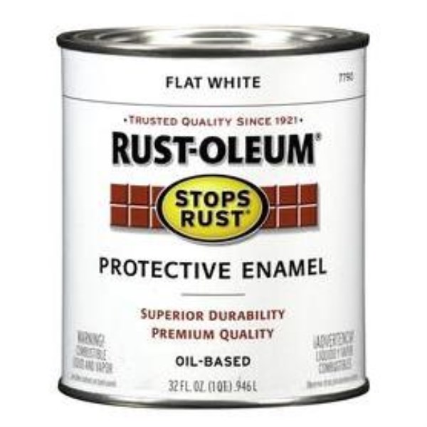 Rust-Oleum Stops Rust Oil Based Flat Protective Rust Control Enamel, White, 1 Qt.