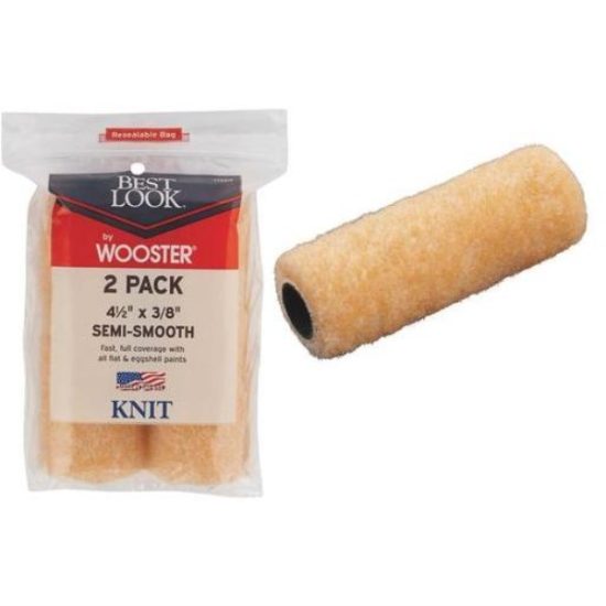 Best Look By Wooster 4-1/2 In. x 3/8 In. Mini Knit Fabric Roller Cover (2-Pack)