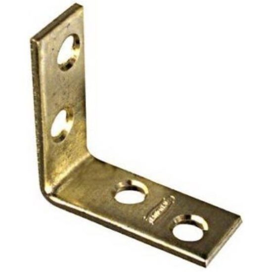 National Catalog V115 1-1/2 In. x 5/8 In. Brass Steel Corner Brace (4-Count)