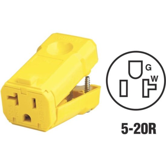 Leviton 20A 125V 3-Wire 2-Pole Python Cord Connector