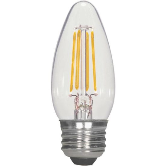 Satco 40W Equivalent Warm White B11 Medium Traditional LED Decorative Light Bulb (2-Pack)