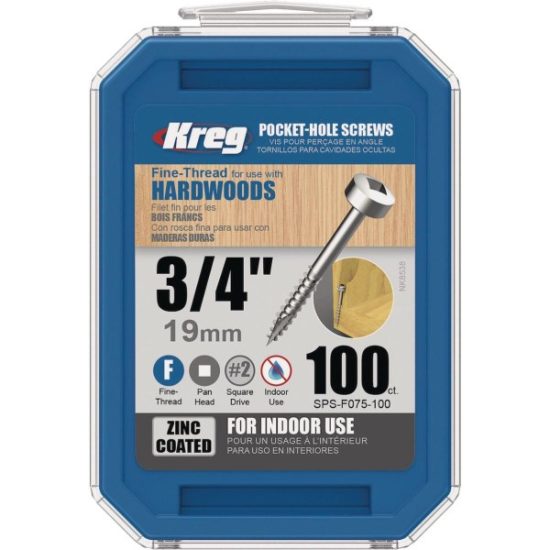 Kreg 19mm (3/4") Zinc Pocket-Hole Wood Screws (100 Ct.)