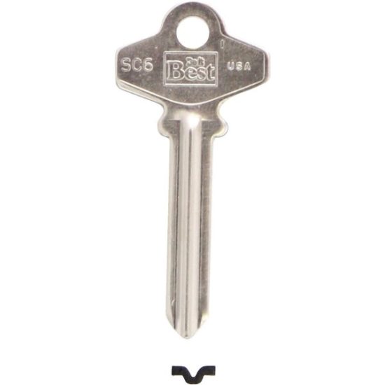 ILCO Schlage Nickel Plated House Key, SC6 / 1307A (10-Pack)