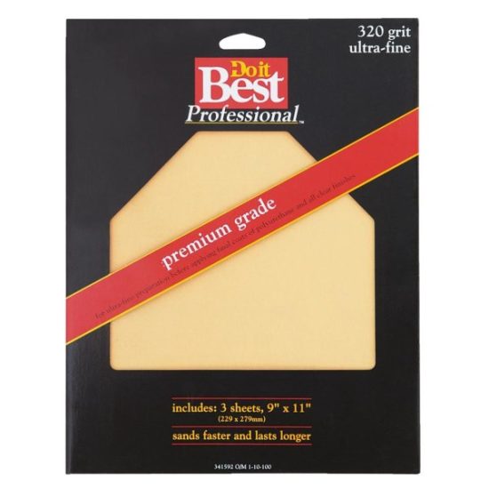 Do it Best Premium Plus 9 In. x 11 In. 320 Grit Ultra Fine Sandpaper (3-Pack)