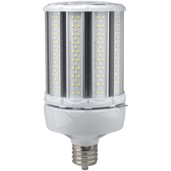 Satco Hi-Pro 400W HID Equivalent Clear Corn Cob Mogul Extended Base LED High-Intensity Light Bulb w/Safety Chain