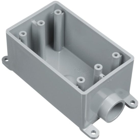 Carlon 1-Gang PVC Molded Rigid Non-Metallic Dead-End Termination Wall Box, 1 In. Outlet