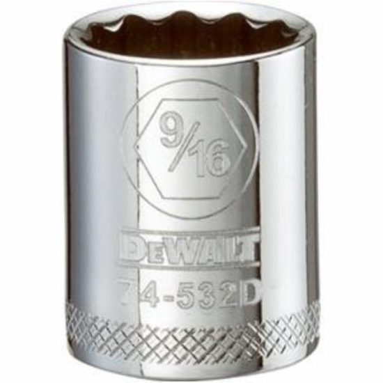 SAE Socket, Shallow, 12-Point, 9/16-In., 3/8-In. Drive