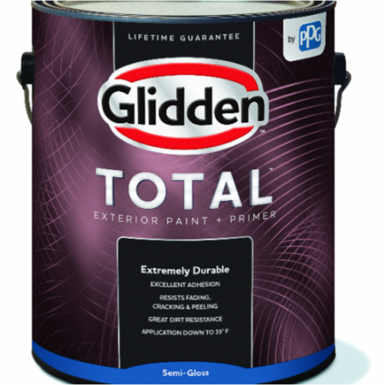 Glidden Total Exterior Paint + Primer Semi-Gloss Midtone Base 1 Gallon