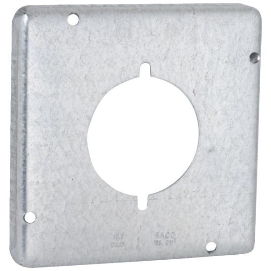 Raco 2.156 In. Dia. Receptacle 4-11/16 In. x 4-11/16 In. Square Device Cover