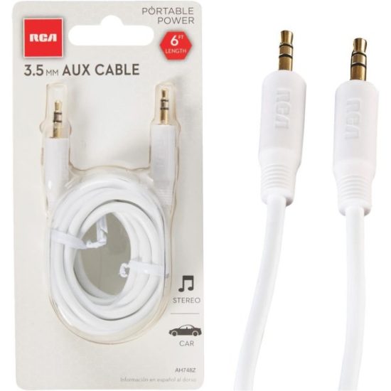 Jensen 6 Ft. White Audio Extension Audio Cable
