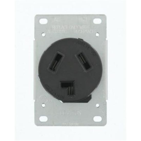 Leviton 30A Flush Mount Black 10-30R 3-Wire Dryer Power Outlet