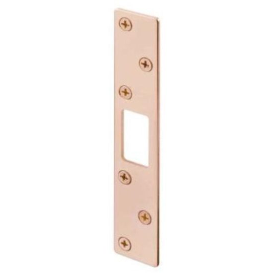 Defender Security Polished Brass 1-1/8 In. Heavy-Gauge Deadbolt Security Strike Plate