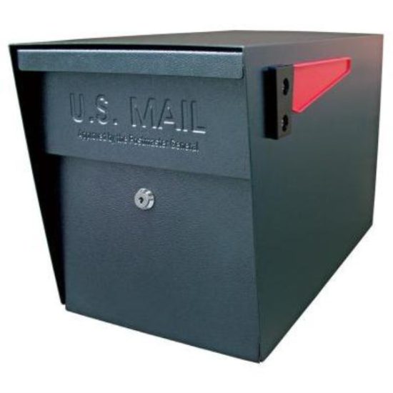 Mail Boss Black Steel Locking Security Post Mount Mailbox