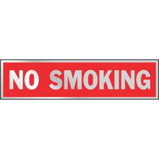 Hy-Ko Brushed Aluminum Sign, No Smoking