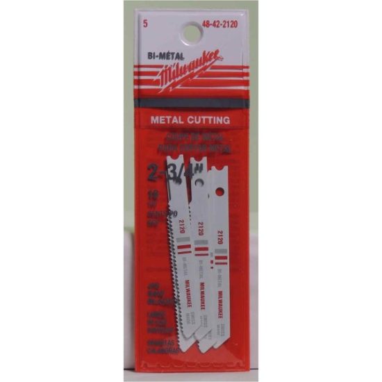 Milwaukee U-Shank 2-3/4 In. x 18 TPI Bi-Metal Jig Saw Blade, Metal Cutting (5-Pack)