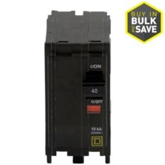 Square D QO 40A Double-Pole Standard Trip Circuit Breaker