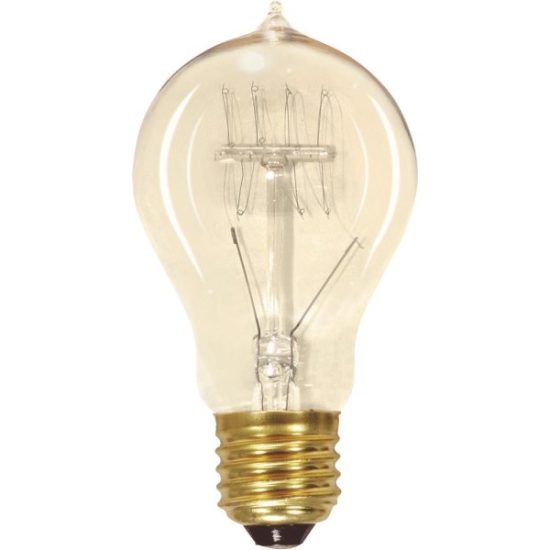 Satco 60W Clear Medium Edison A19 Incandescent Vintage Light Bulb