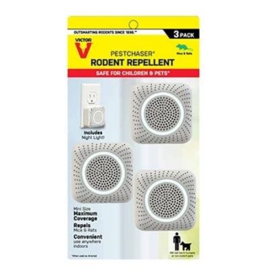 Victor Mini PestChaser Sonic 400 Sq. Ft. Coverage 110 VAC Electronic Pest Repellent (3-Pack)