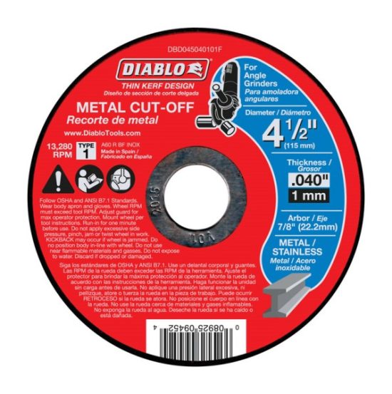 Diablo Type 1 4-1/2 In. x 0.040 In. x 7/8 In. Metal Cut-Off Wheel