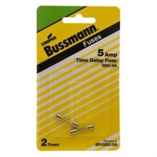Bussmann 5A GDC Glass Tube Electronic Fuse (2-Pack)