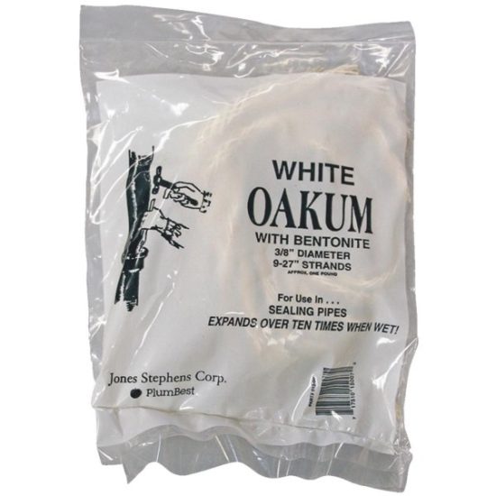 Jones Stephens 1 Lb. White Oil Oakum, 3/8 In. Dia x 9 In. - 27 In. Strands
