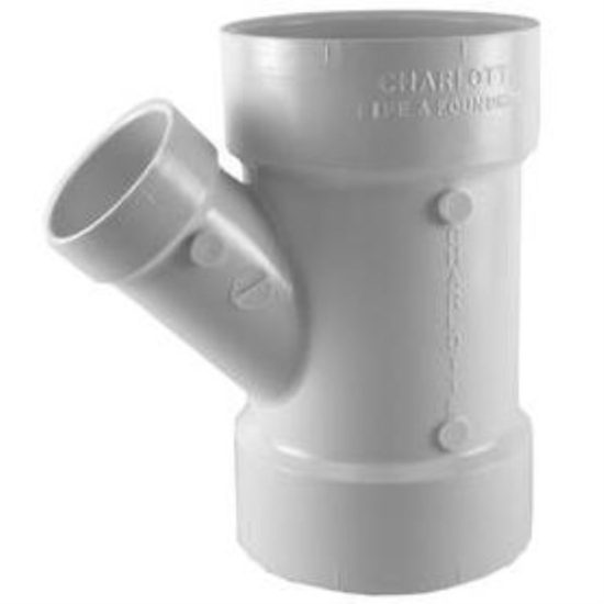 Charlotte Pipe 3 In. x 2 In. Schedule 40 DWV Reducing PVC Wye