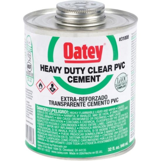Oatey 32 Oz. Heavy Bodied Heavy-Duty Clear PVC Cement